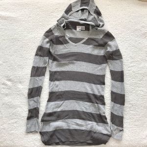 Roxy grey striped bathing suit coverup